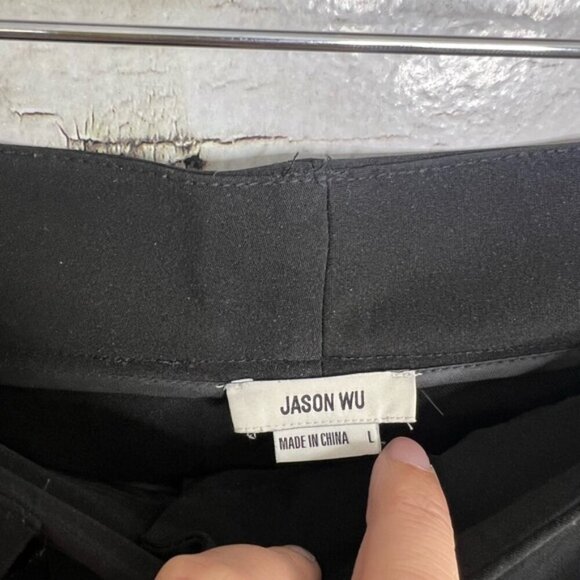 Jason Wu Classic Pleated High Waisted Wide Straight Leg Trousers Black large - Picture 4 of 7